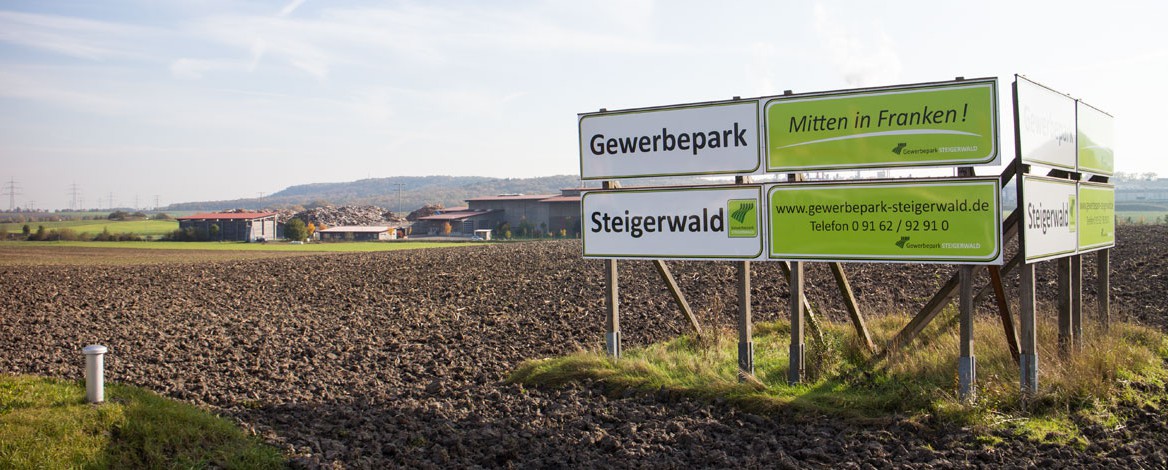 Blick auf den GEWERBEPARK STEIGERWALD